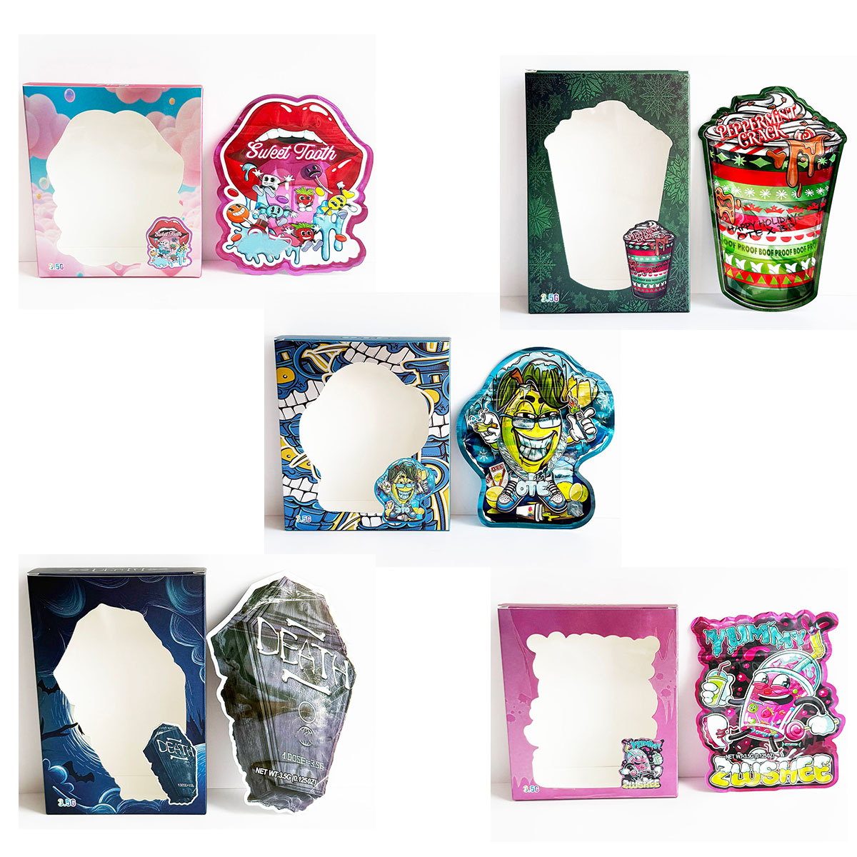 Food Pouch Reusable - Kit d'emballage et de présentation 3.5g