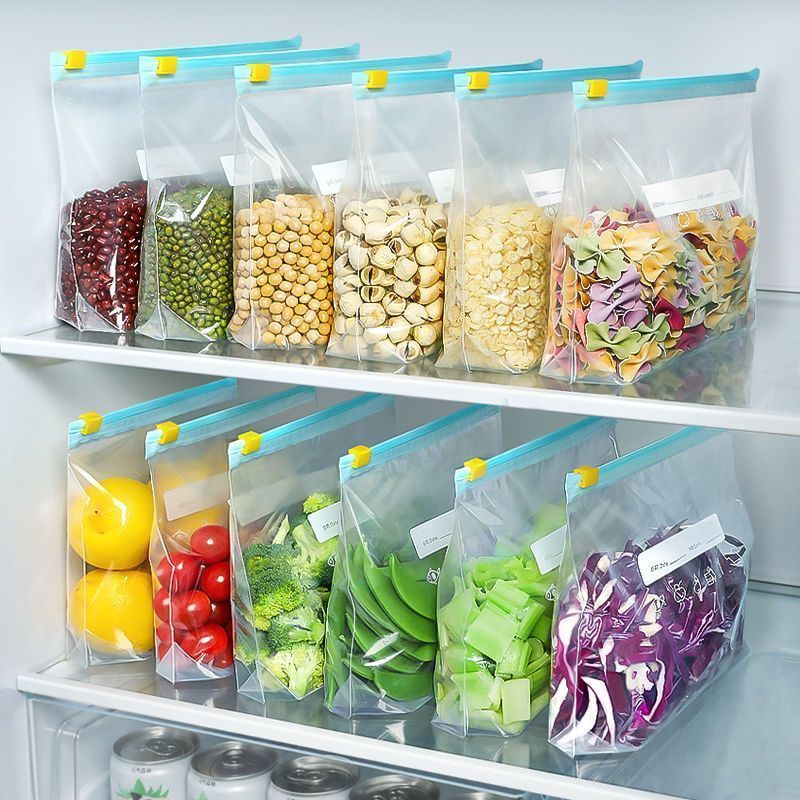 Food Pouch Reusable - 100 pièces curseur Gallon stockage des