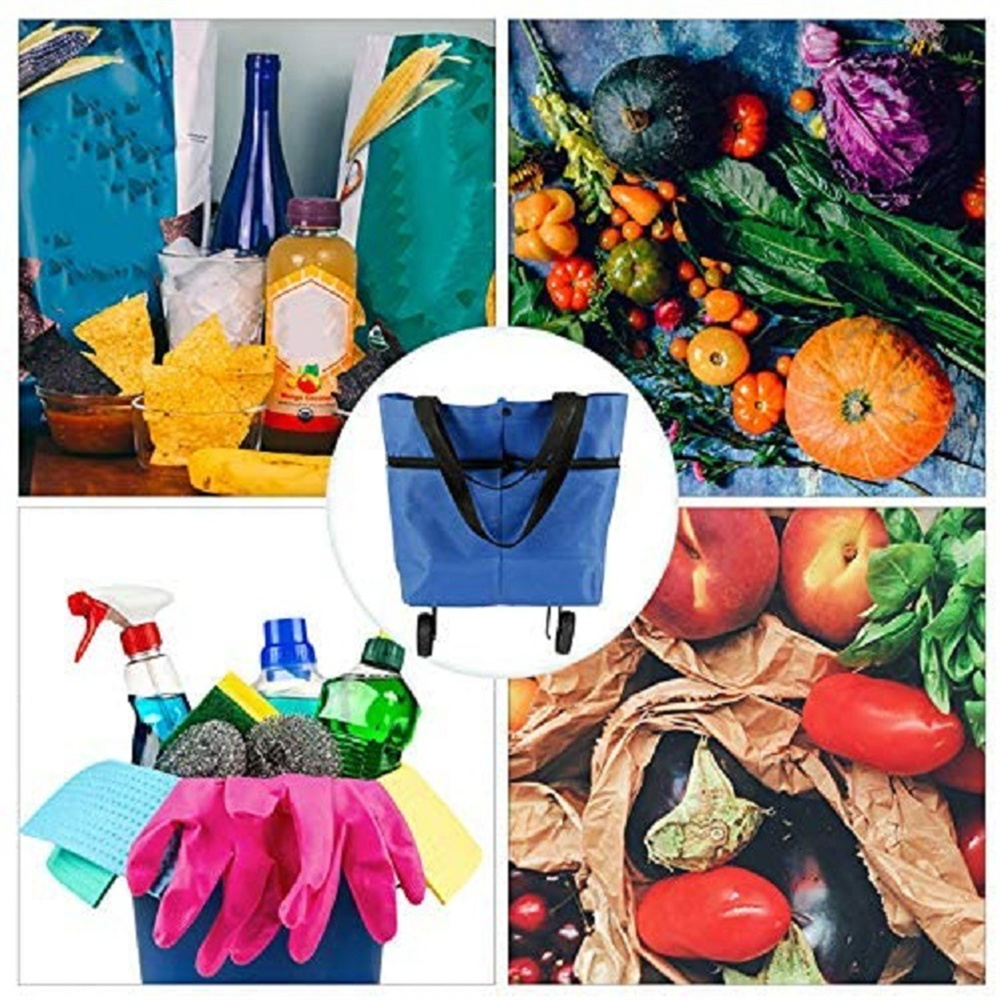 Food Pouch Reusable - Sac de chariot de courses pliable,